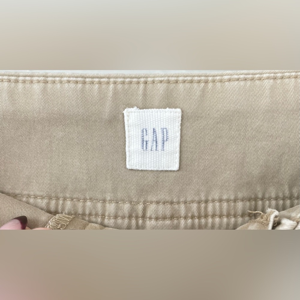 Gap high rise lace up wide leg khaki ankle pants, side zip; size 2P - Picture 4 of 7